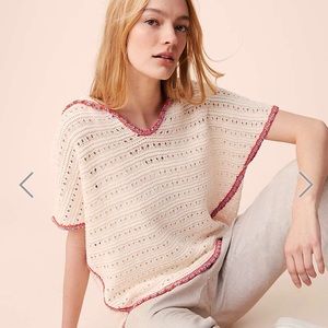 Lou & Grey crochet hooded pullover, NEW W/ TAGS